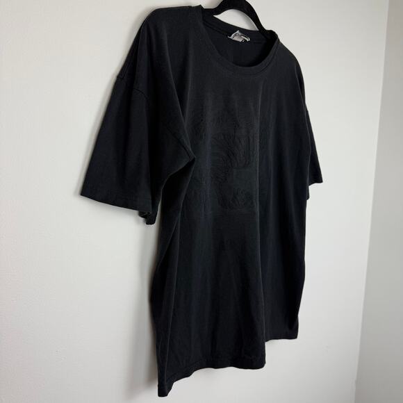 Vintage Unisex Adult Cotton L.A. Embossed Zebra Black T-Shirt One Size Fits All - Picture 3 of 14